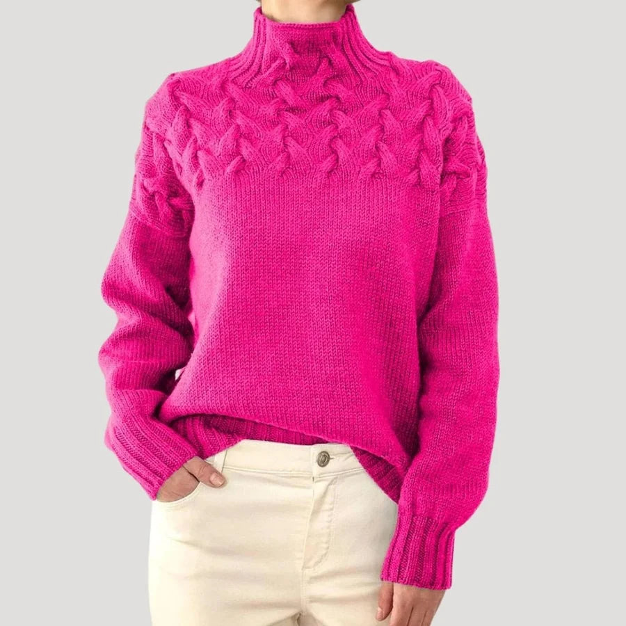 Maya™ | Elegant Cable Knit Turtleneck Sweater