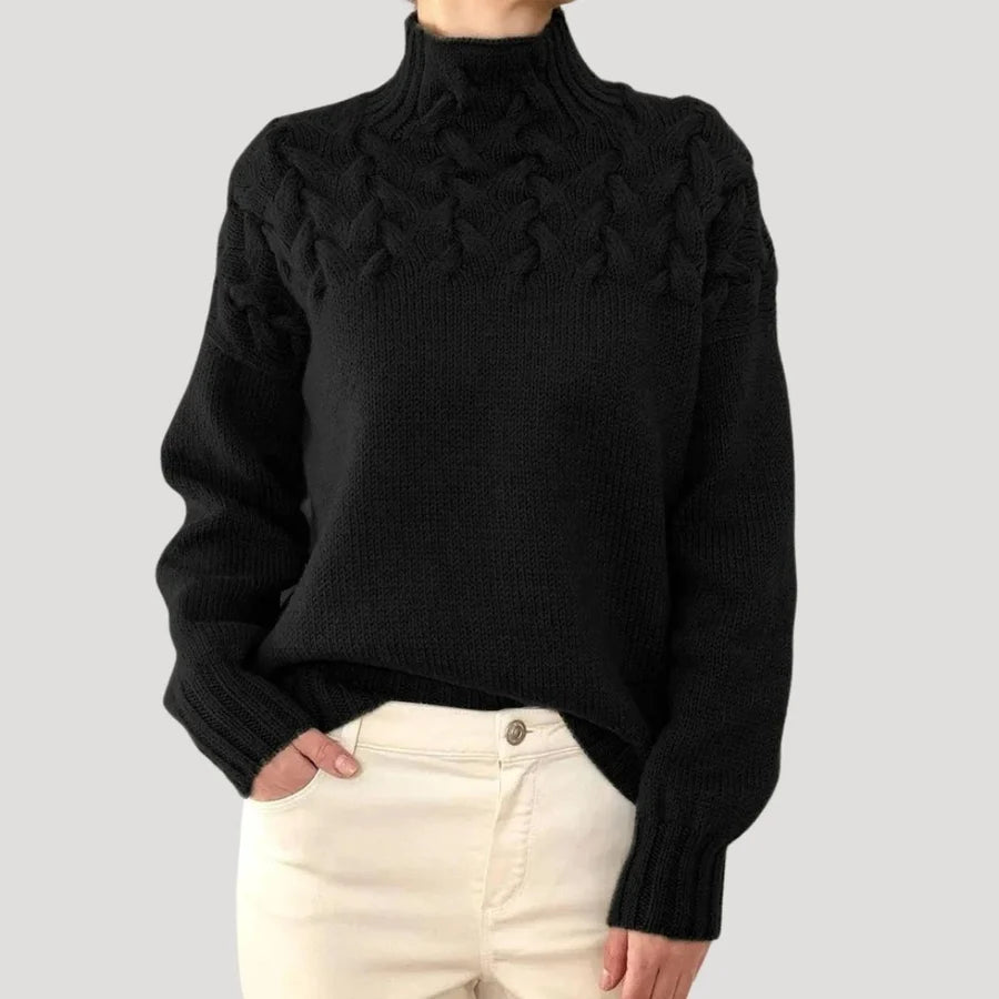 Maya™ | Elegant Cable Knit Turtleneck Sweater