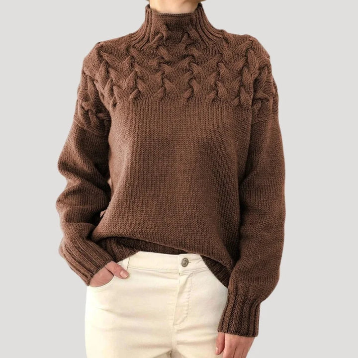 Maya™ | Elegant Cable Knit Turtleneck Sweater