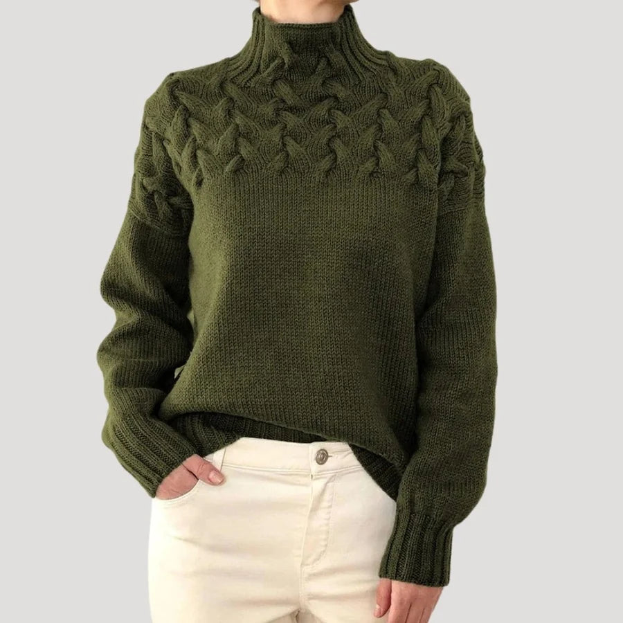 Maya™ | Elegant Cable Knit Turtleneck Sweater