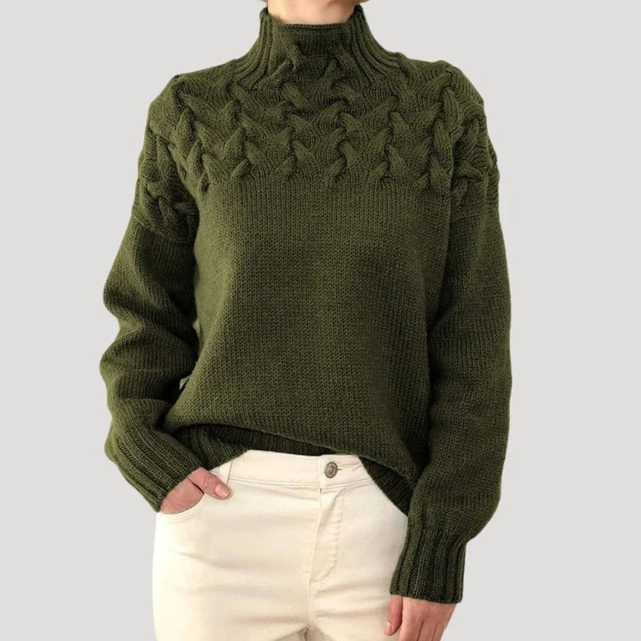 Maya™ | Elegant Cable Knit Turtleneck Sweater