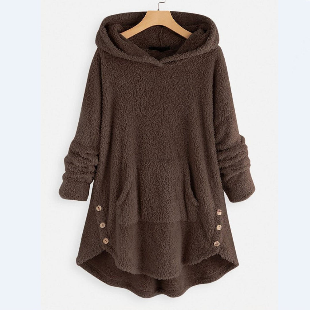 Luna | Women's Fleece Zip-Up Hooded Cat Pocket Sweater
