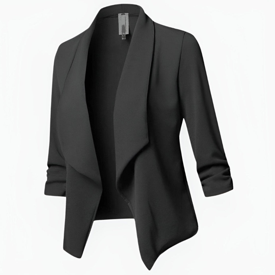 Odile | Draped Open-Front Blazer
