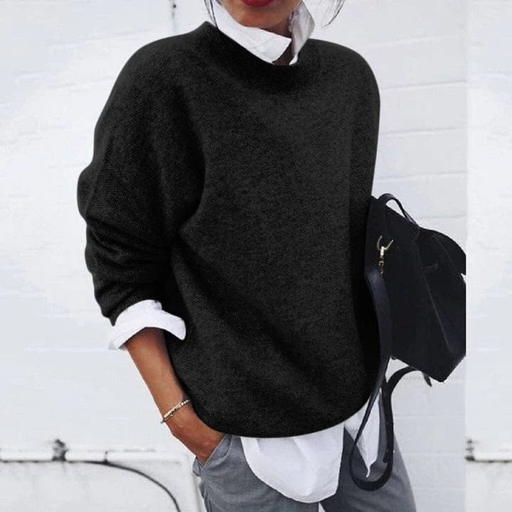 Madison - Women's Oversized Crew Neck Soft Knit Sweater