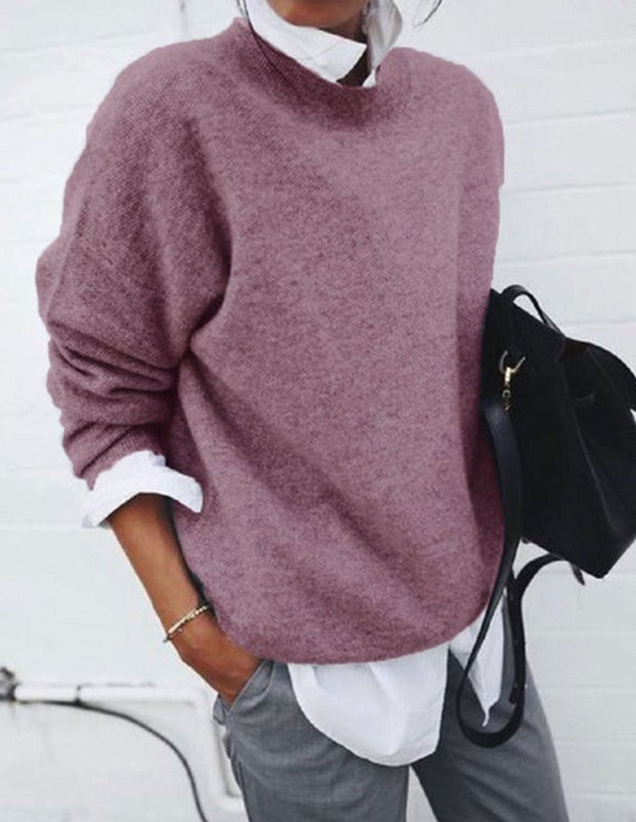 Madison - Women's Oversized Crew Neck Soft Knit Sweater