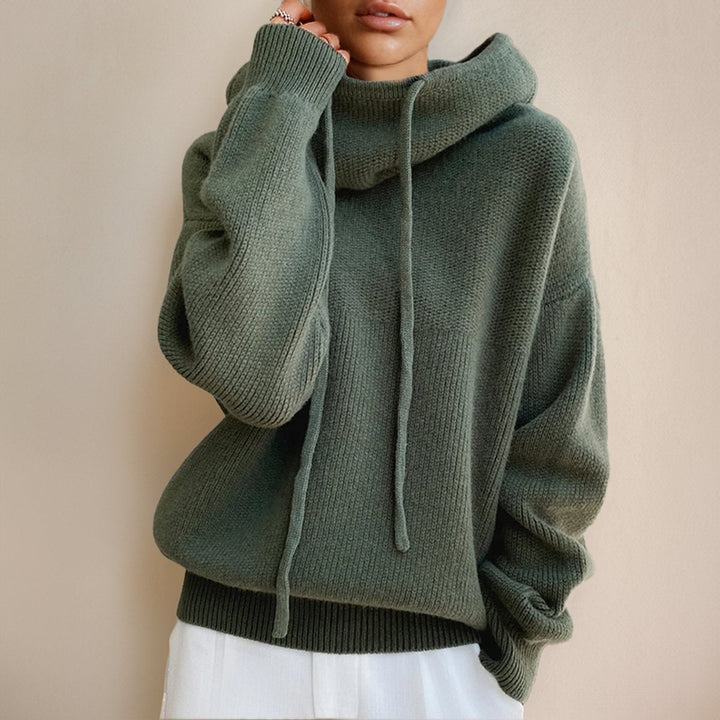 Isabella | Women's Oversized Merino Wool Hooded Turtleneck Sweater