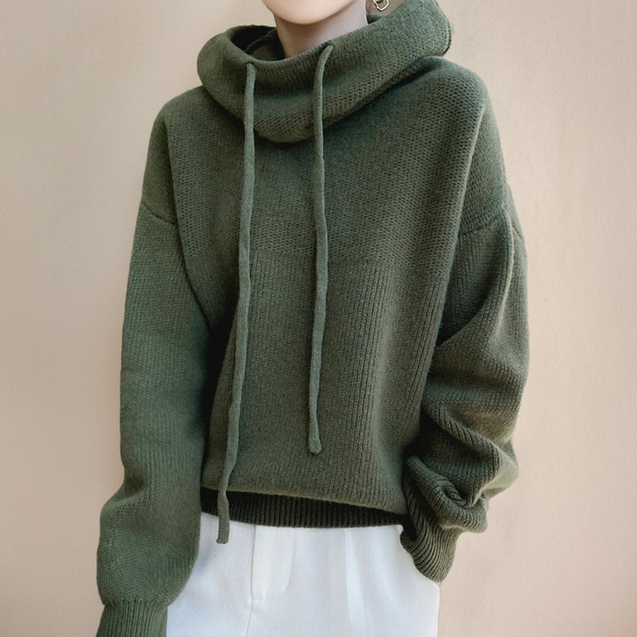 Isabella | Women's Oversized Merino Wool Hooded Turtleneck Sweater
