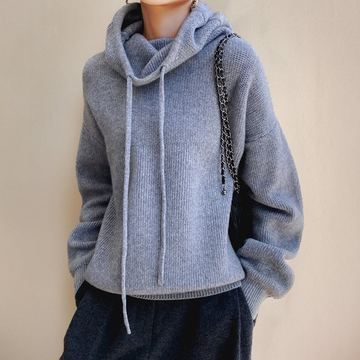 Isabella | Women's Oversized Merino Wool Hooded Turtleneck Sweater