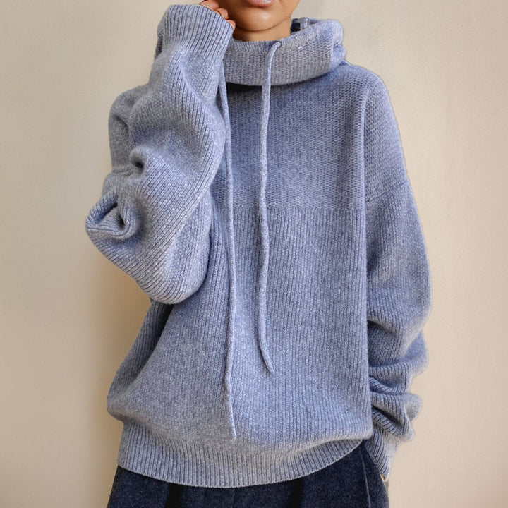 Isabella | Women's Oversized Merino Wool Hooded Turtleneck Sweater