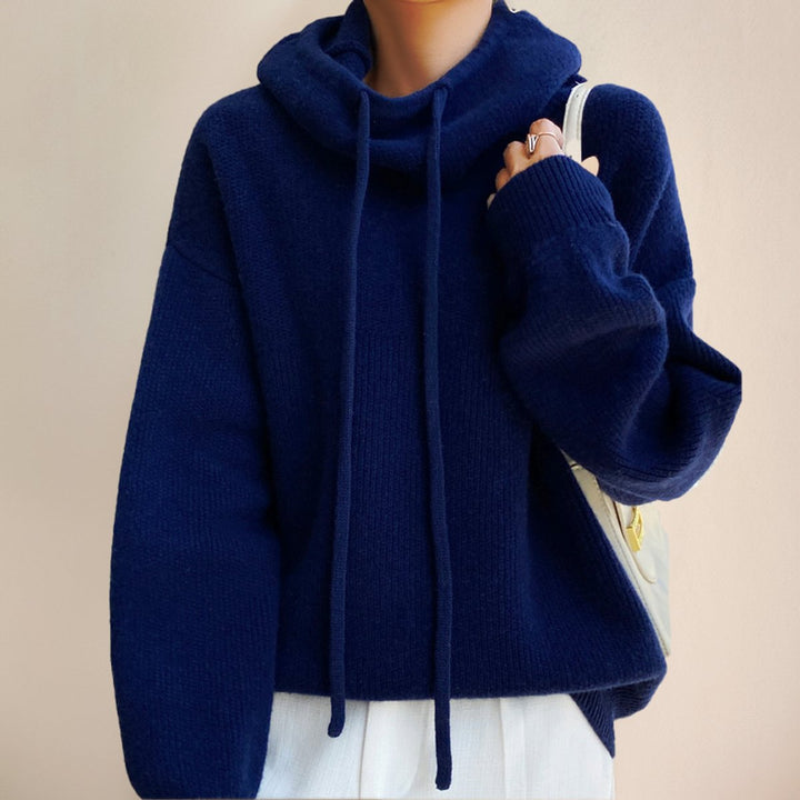 Isabella | Women's Oversized Merino Wool Hooded Turtleneck Sweater