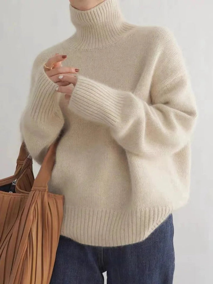 Harper - Women's Oversized Turtleneck Cashmere Knit Sweater