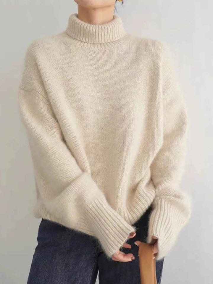 Harper - Women's Oversized Turtleneck Cashmere Knit Sweater