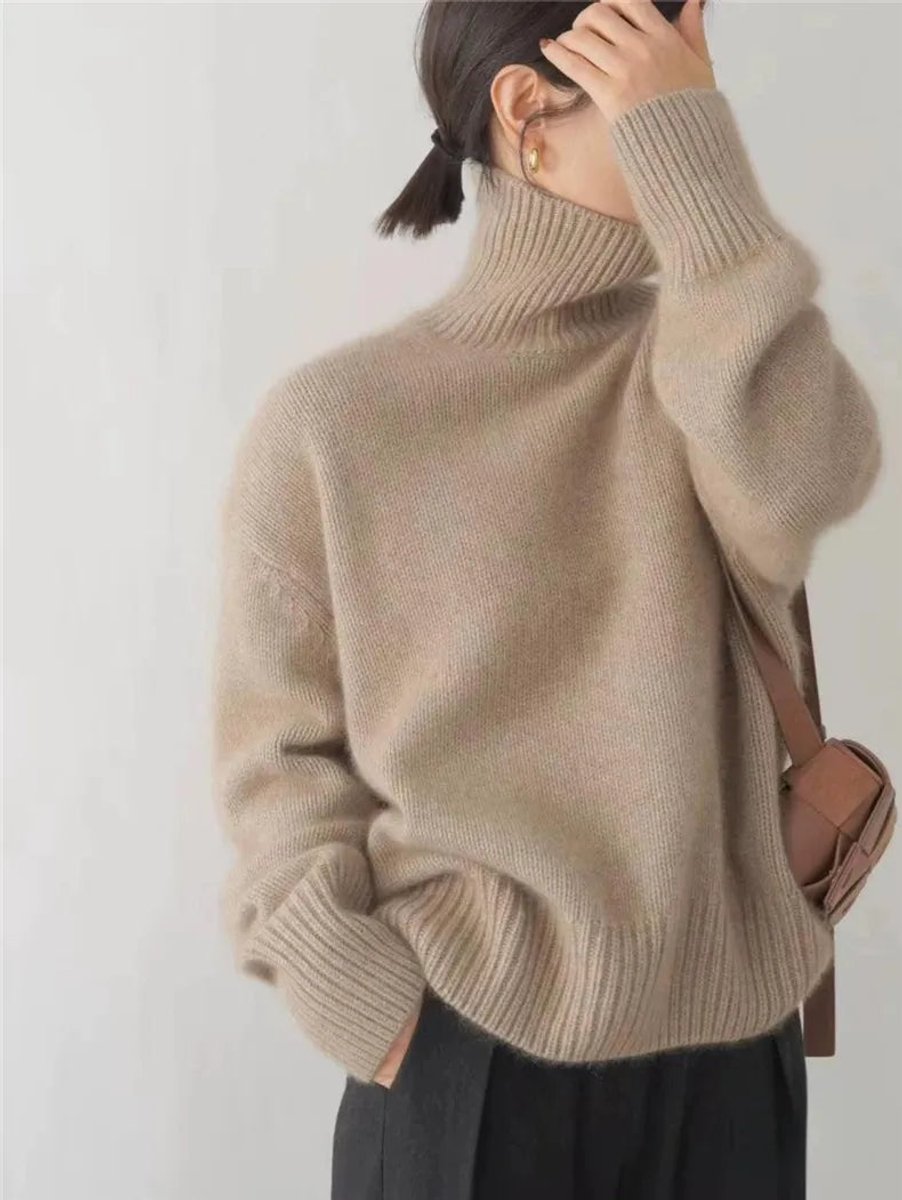 Harper | Women's Oversized Turtleneck Cashmere Knit Sweater