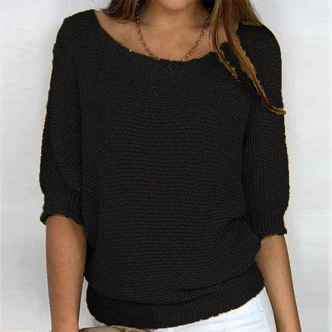 Eleanor - Women's Relaxed-Fit Batwing-Sleeve Knit Pullover Sweater