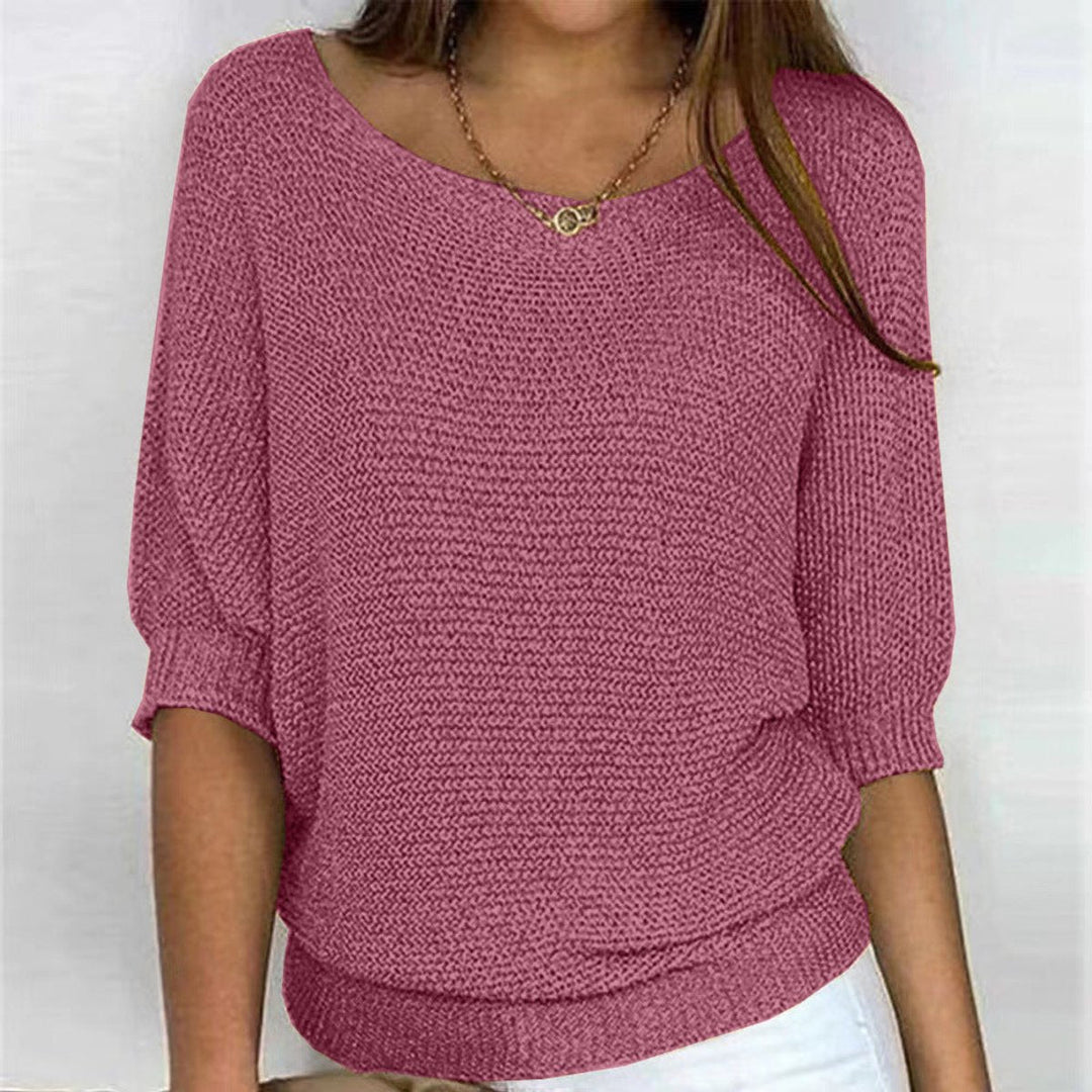Eleanor - Women's Relaxed-Fit Batwing-Sleeve Knit Pullover Sweater