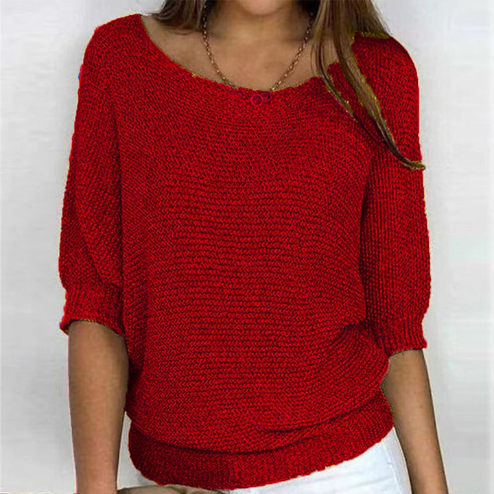 Eleanor - Women's Relaxed-Fit Batwing-Sleeve Knit Pullover Sweater