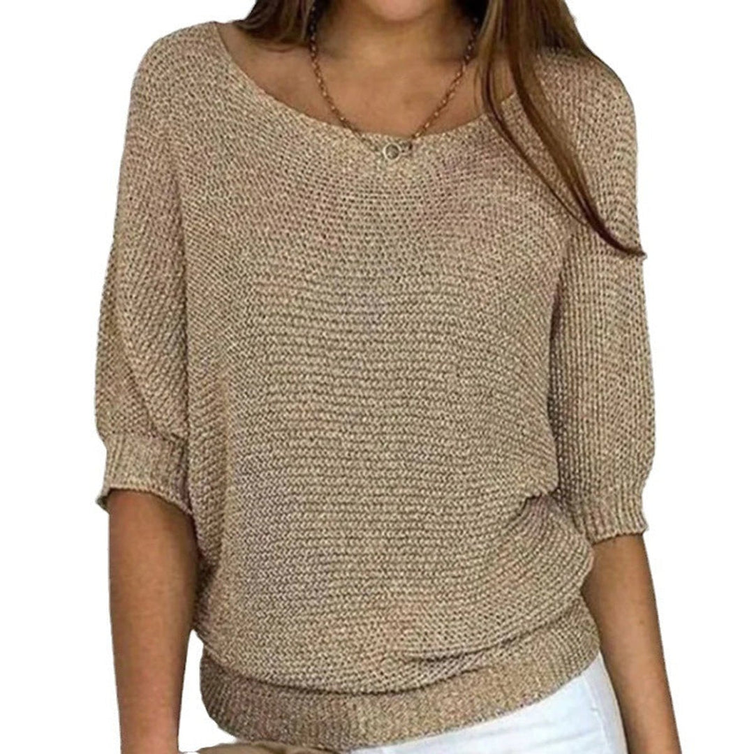 Eleanor - Women's Relaxed-Fit Batwing-Sleeve Knit Pullover Sweater