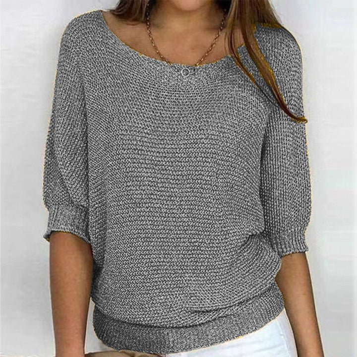 Eleanor - Women's Relaxed-Fit Batwing-Sleeve Knit Pullover Sweater