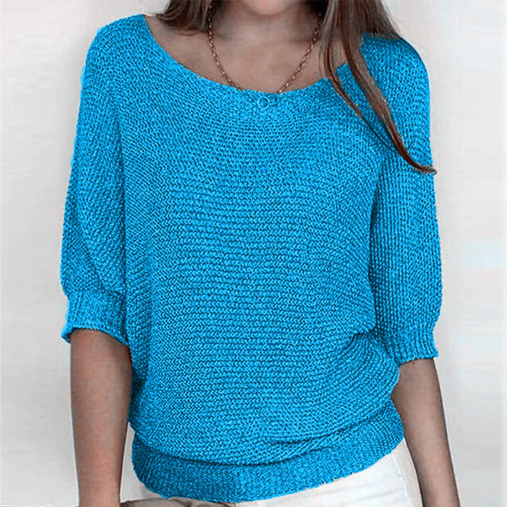 Eleanor - Women's Relaxed-Fit Batwing-Sleeve Knit Pullover Sweater
