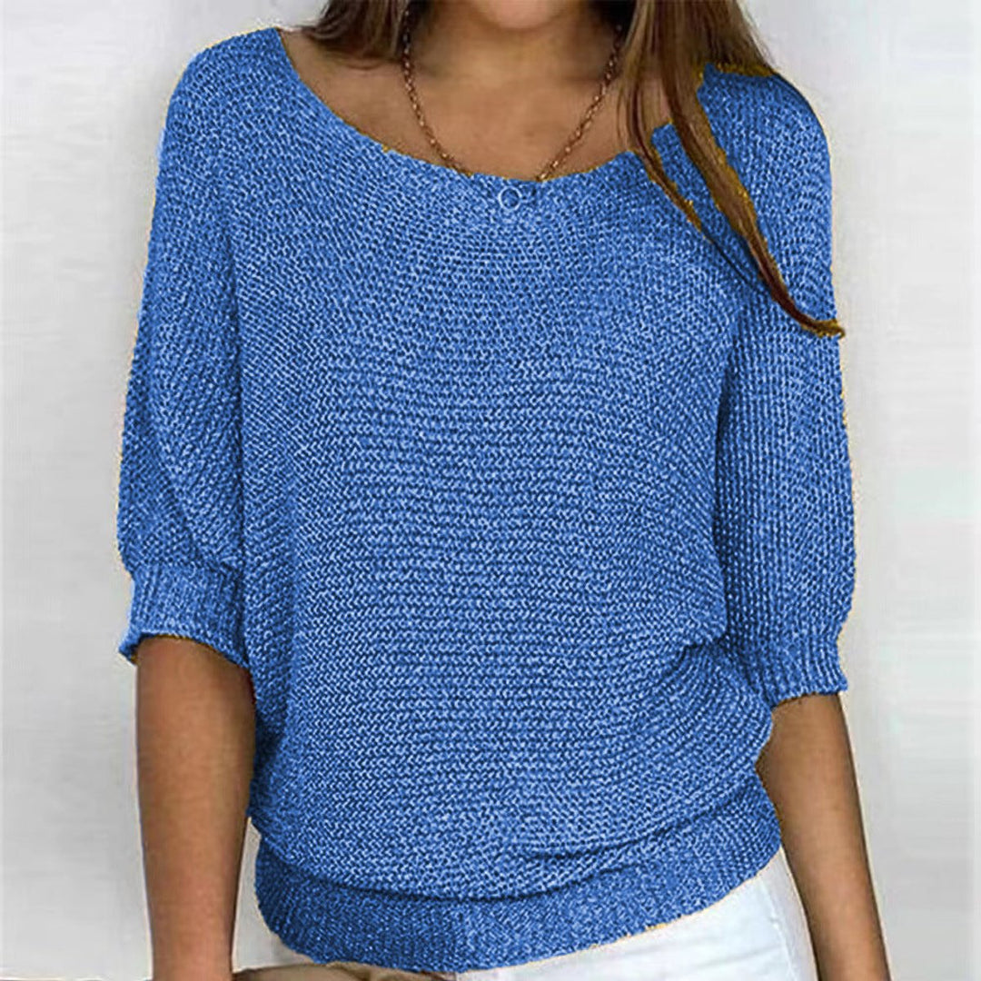 Eleanor - Women's Relaxed-Fit Batwing-Sleeve Knit Pullover Sweater