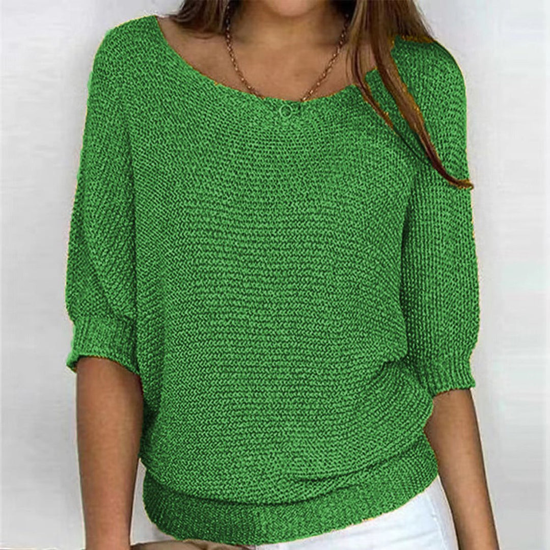 Eleanor - Women's Relaxed-Fit Batwing-Sleeve Knit Pullover Sweater