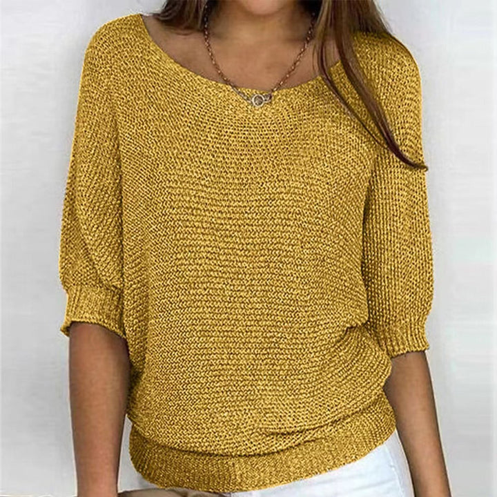 Eleanor - Women's Relaxed-Fit Batwing-Sleeve Knit Pullover Sweater