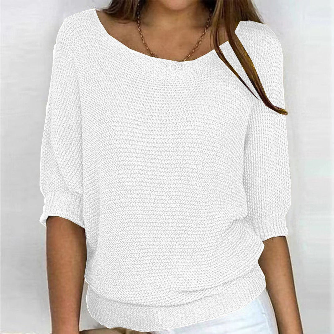 Eleanor - Women's Relaxed-Fit Batwing-Sleeve Knit Pullover Sweater