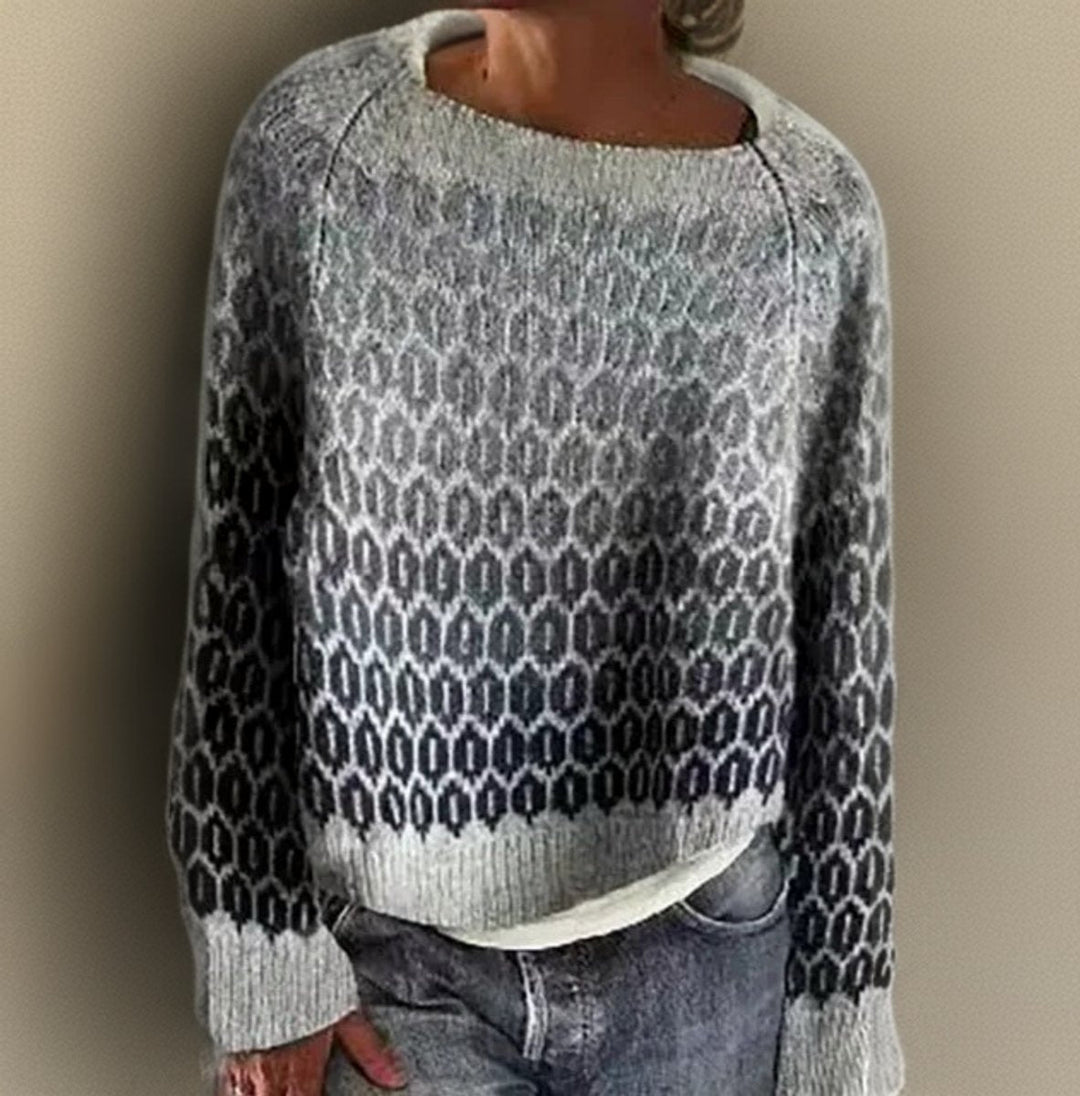 Layla - Women's Relaxed-Fit Gradient Fair Isle Knit Sweater