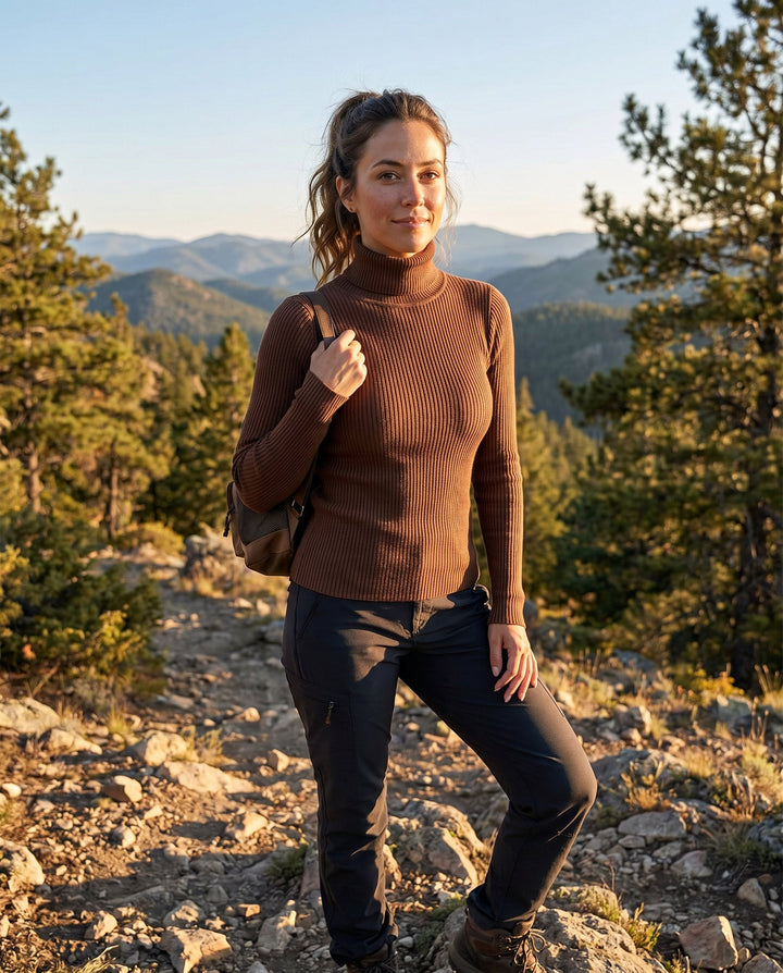 Scarlett | Women's Ribbed Turtleneck Lightweight Knit Sweater