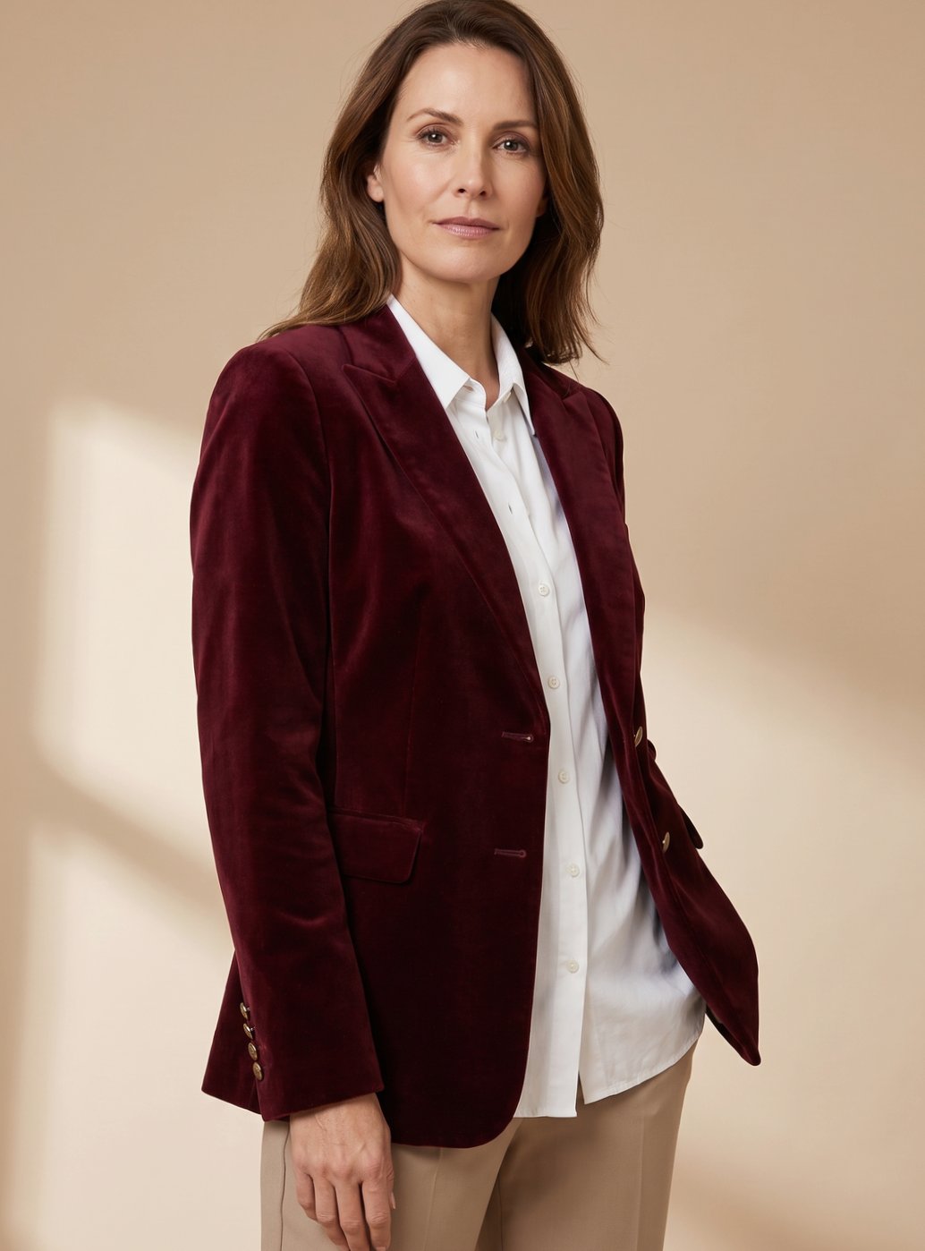 Octavia | Tailored Gold-Button Blazer