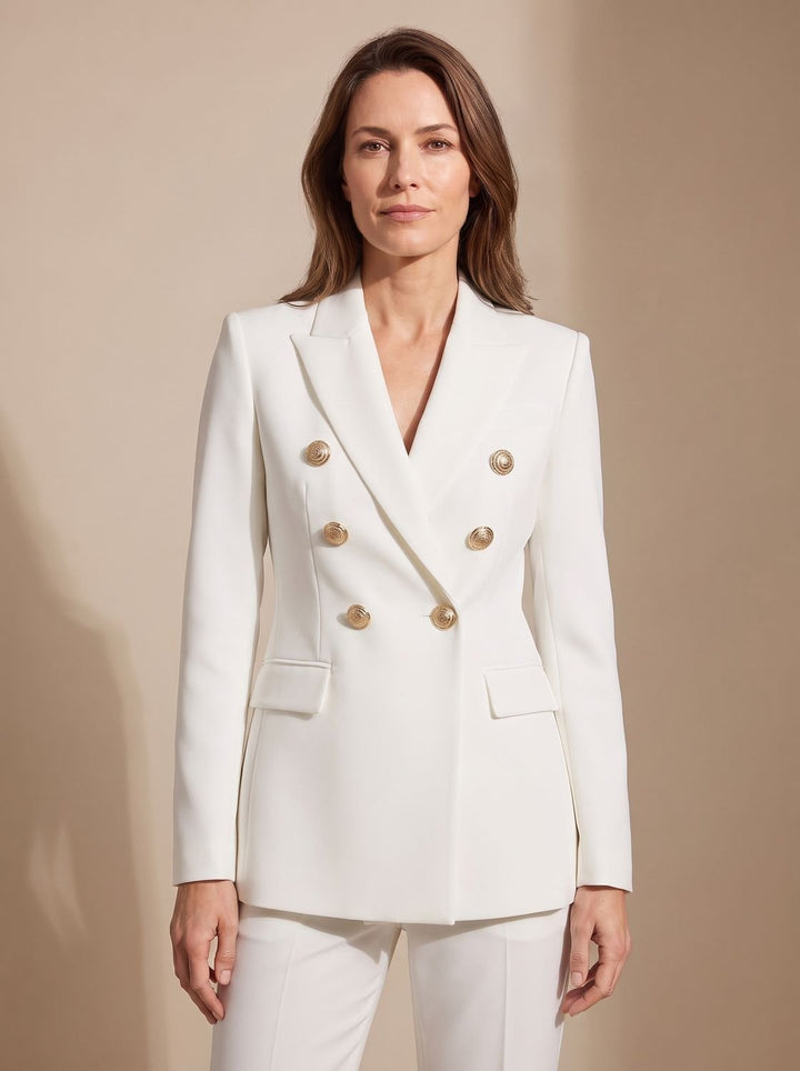 Marianne | Tailored Double-Breasted Gold-Button Blazer