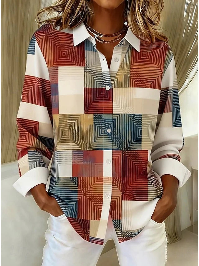 Therese | Vintage Patchwork Button Front Blouse
